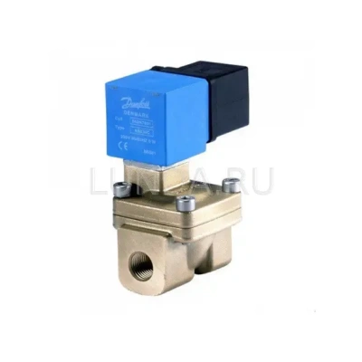Клапан соленоидный EV220W 10-50, с сервоприводом, с катушкой, уплотнение EPDM (нормально открытый), Danfoss В Омске